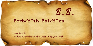 Borbáth Balázs névjegykártya
